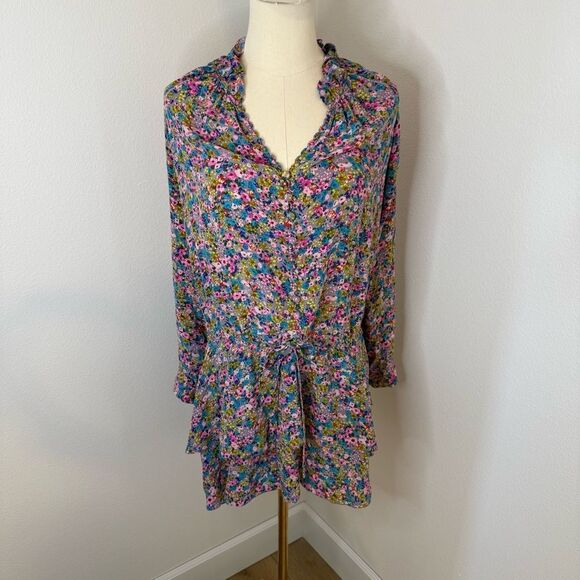 [Rebecca Taylor] Floral Long Sleeve Mini Dress - Size 4 - Picture 1 of 7